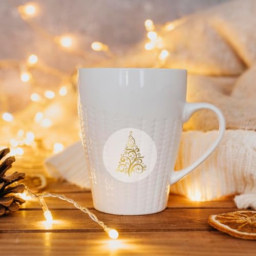 1000Pcs Clear Christmas Stickers Roll Gold Foil Self-Adhesive Label Decals G972037