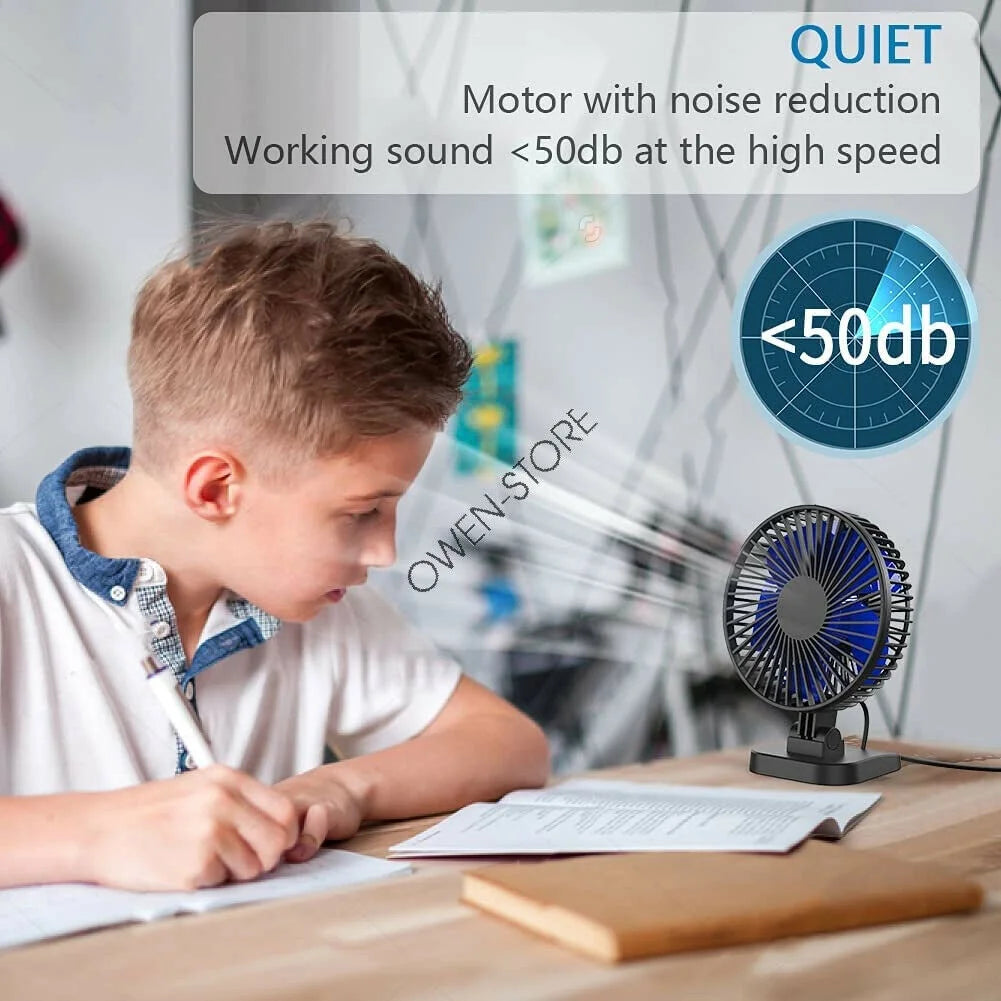 4 inch Mini Desk Fan 3 Speeds USB Powered Q7585