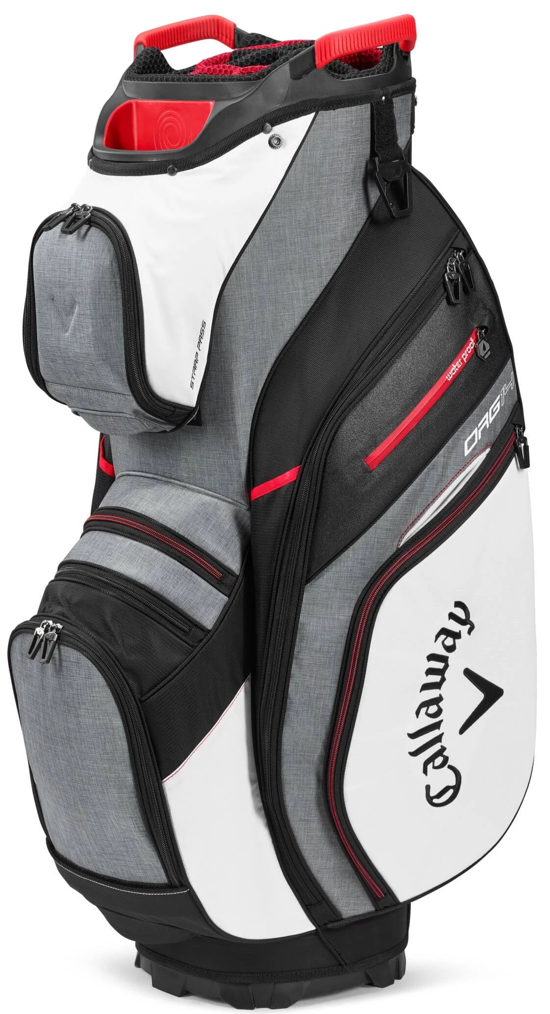 14 Cart Bag White Charcoal Black Red X532