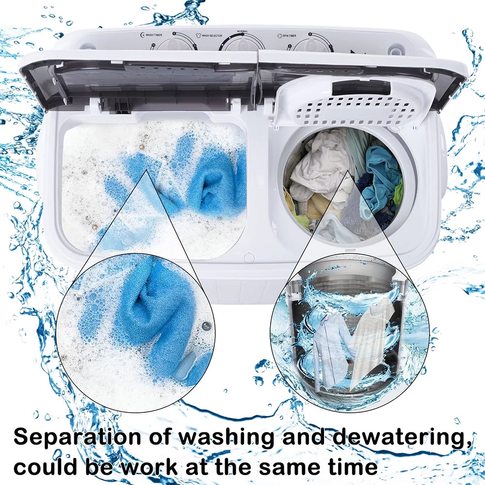 7.7lbs Semi-automatic Twin Tub Portable Washing Machine N7225
