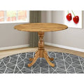 42x22 Extendable Drop Leaf Solid Wood Pedestal Dining Table D441377