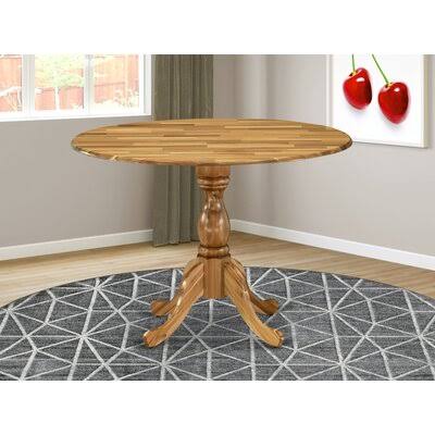 42x22 Extendable Drop Leaf Solid Wood Pedestal Dining Table D441377