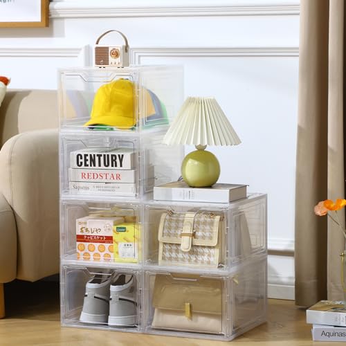 4-Tier Stackable Clear Plastic Storage Bins with Lid H79539
