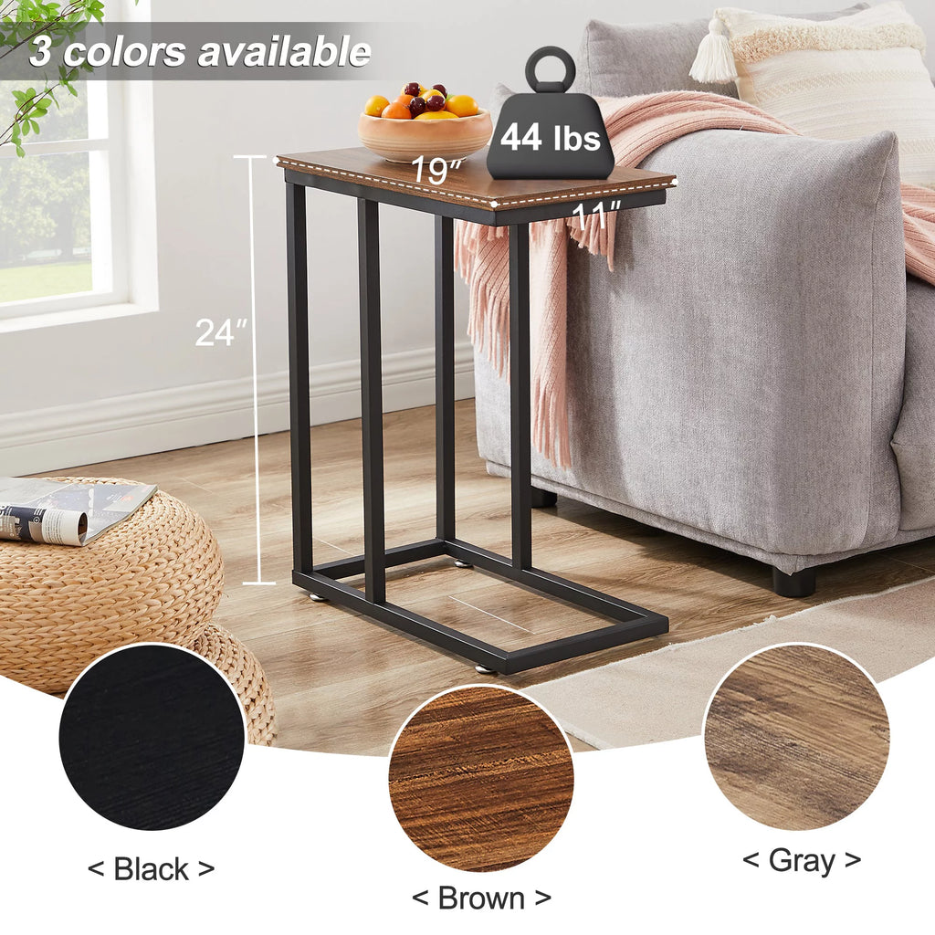 Set of 2 C-Shape Side Table Metal Frame L6198