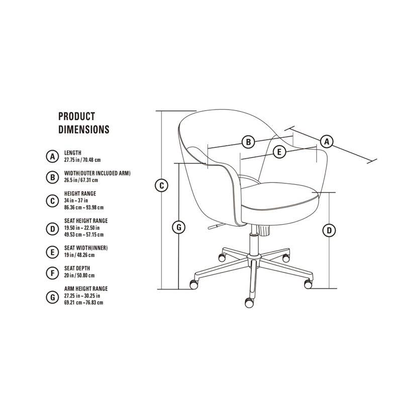 Dovetail Gray Home Office Chair U8105