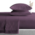 1000 Thread Count Egyptian Cotton Fitted Sheet Plum Solid H5980