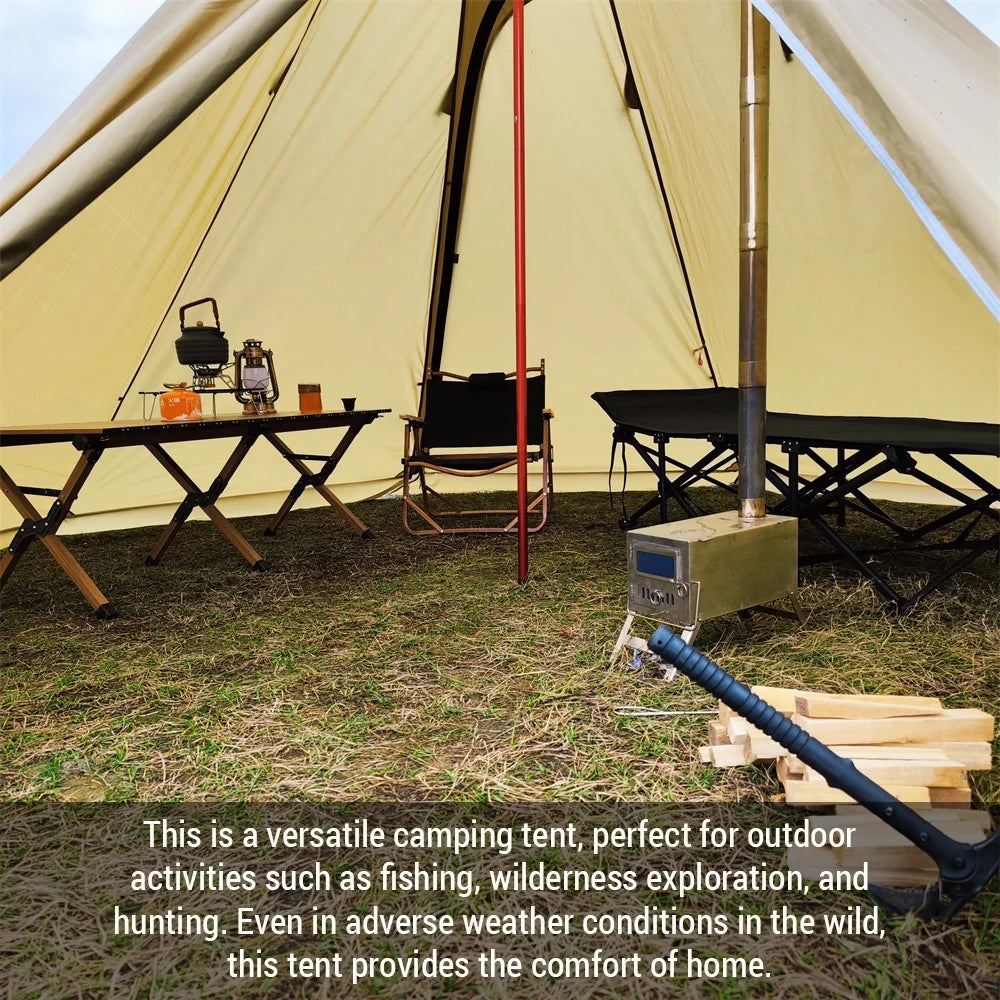 Camping Hot Tent 4-6 Person Tipi Tent with Stove Jack E74253