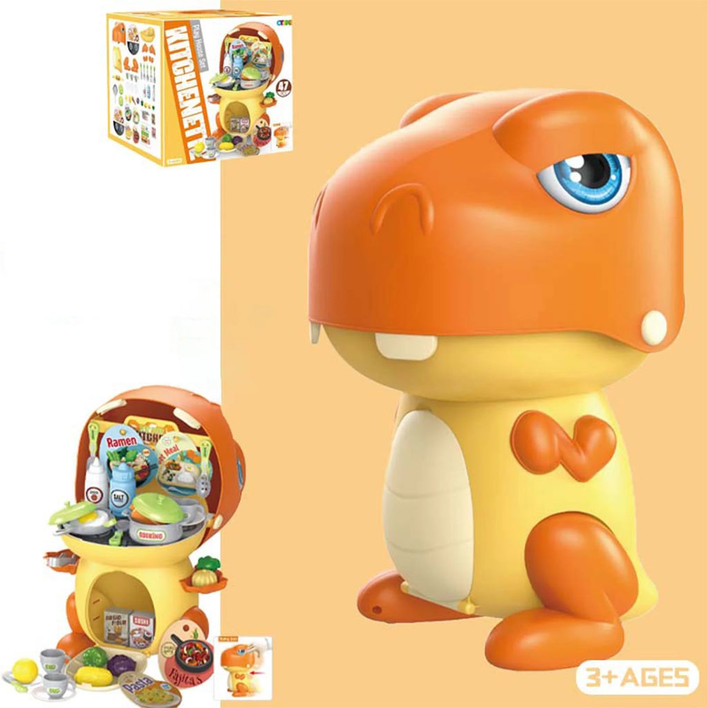Play House Dinosaur Storage Set Cooking Toy Kitchen Set With Play Food X3441