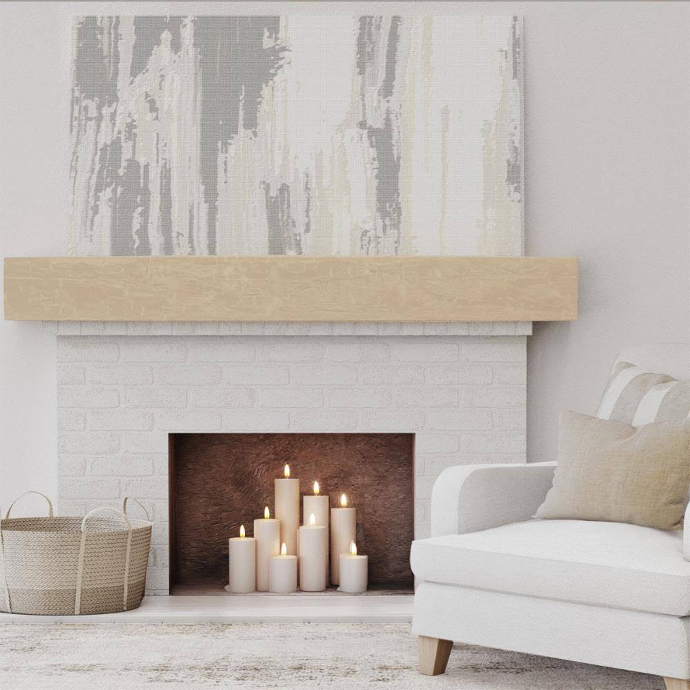 Natural Pine Hand Hewn Fireplace Mantel P124759