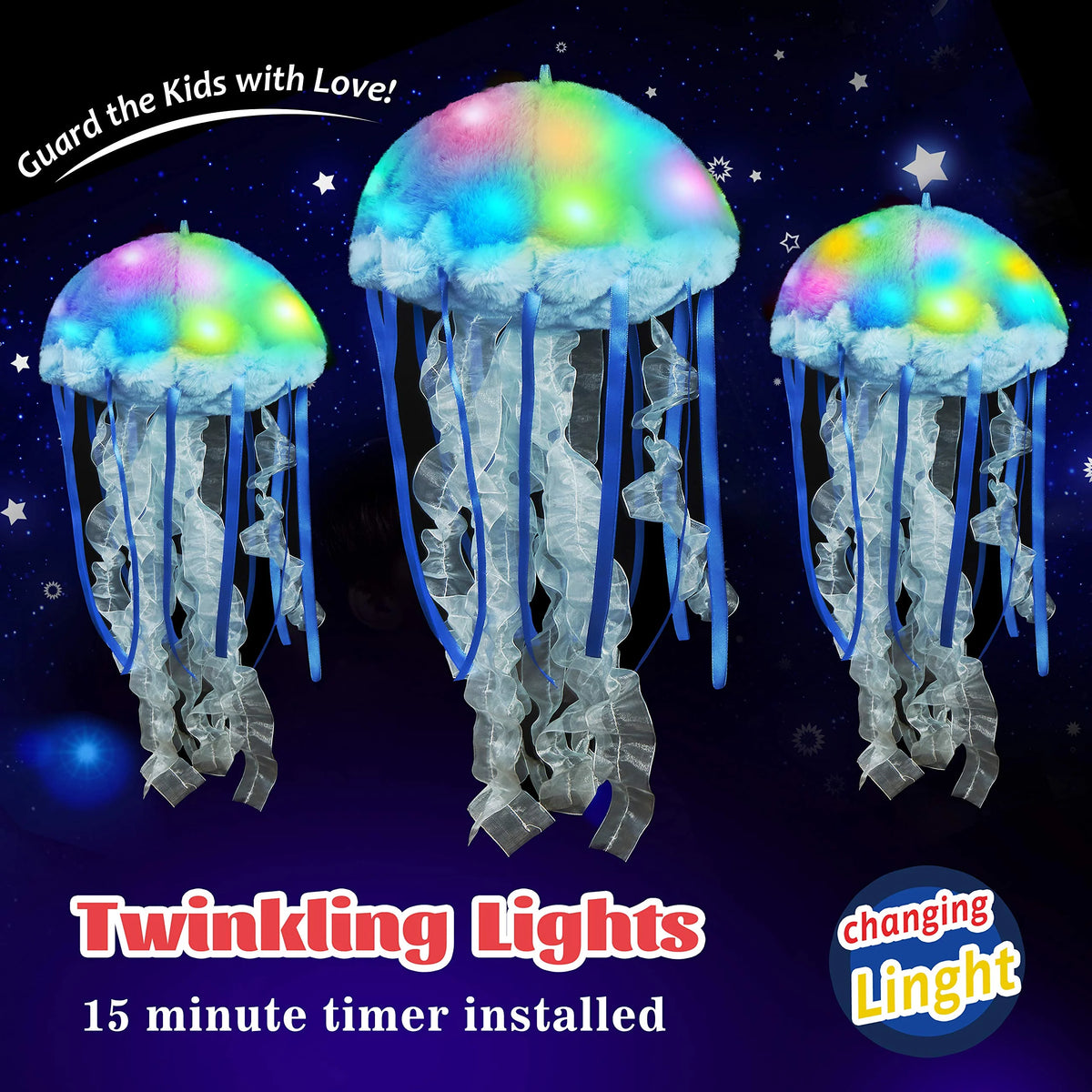 Light up Jellyfish Plush Toy LED Stuffed Animal A483