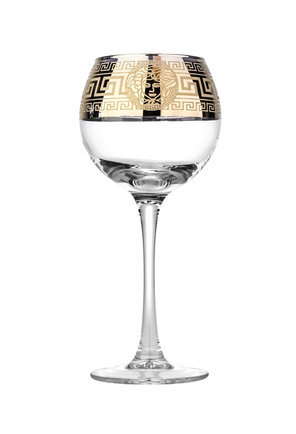 10oz Wine Glasses with Golden Accent, Set of 6 B320