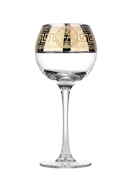 10oz Wine Glasses with Golden Accent, Set of 6 B320