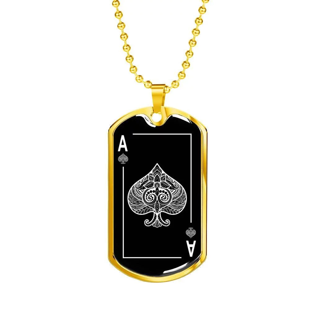 Black Dog Tag Stainless Steel 24" Chain I53260