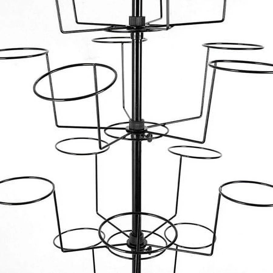 7 Tier Rotating Hat Rack Stand with 35 Hooks White G3489