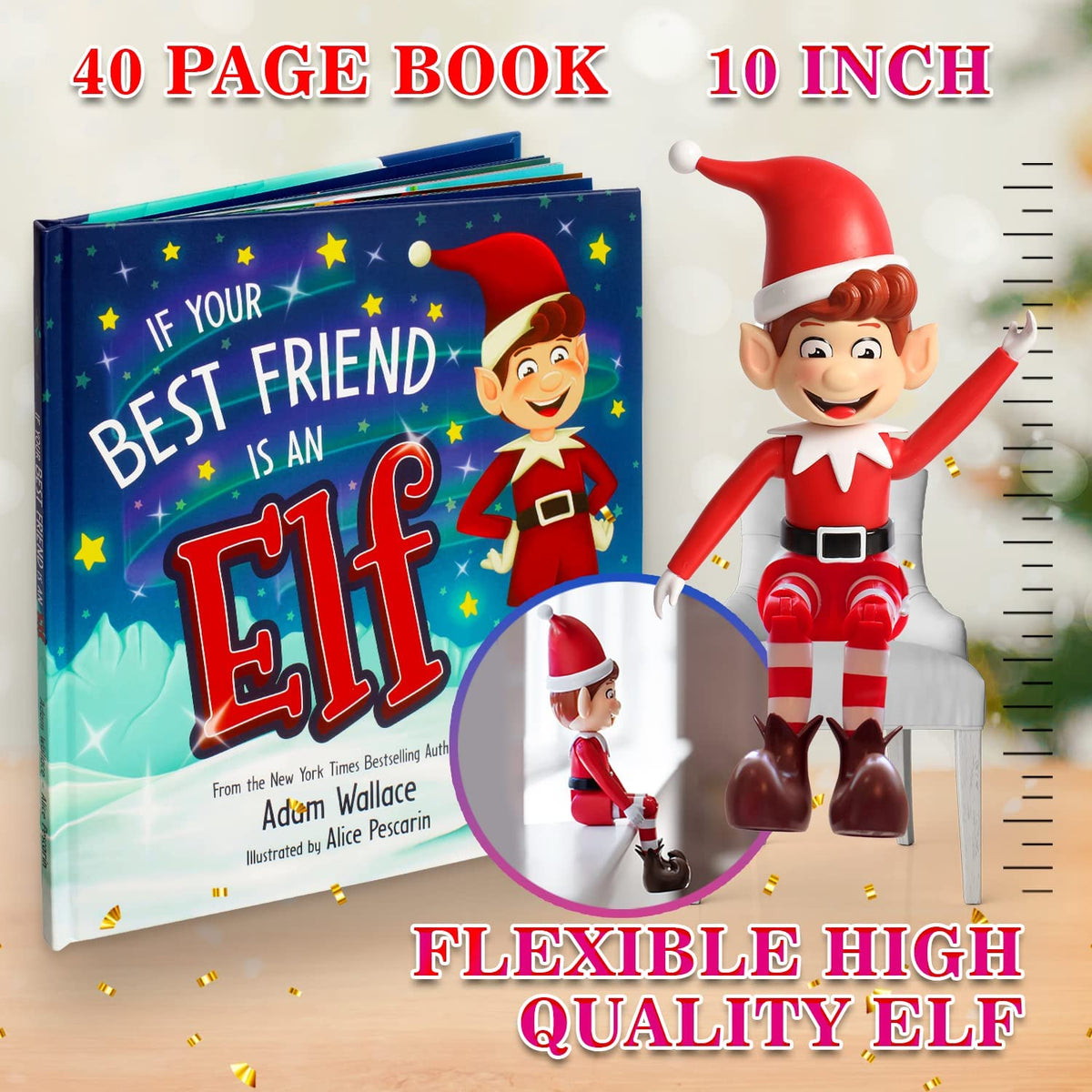 10in Elf Doll Toy with 40 Page Hardcover Book Z725