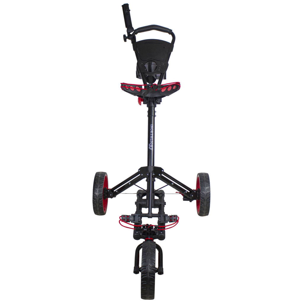 Black and Red 3 Wheel Golf Bag Push Cart S3474