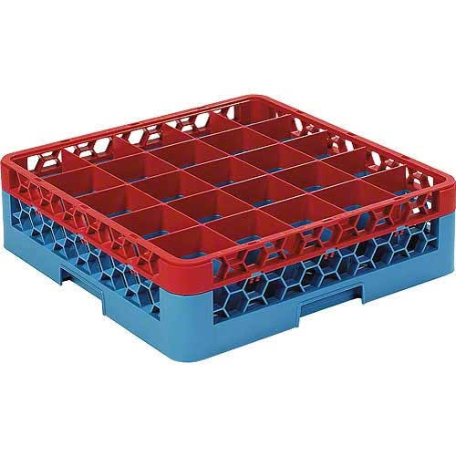 25 Compartment Red Glass Rack with 1 Extender V366