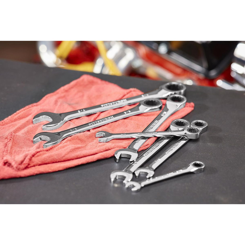 SAE Ratcheting Combination Wrench Set, 7-Piece I3846
