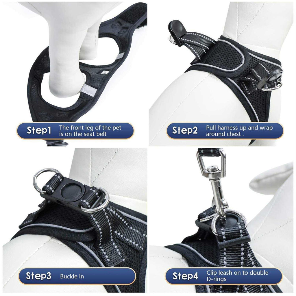 Dog Harness and Leash Set No Pull Soft Mesh Pet Harness G44609