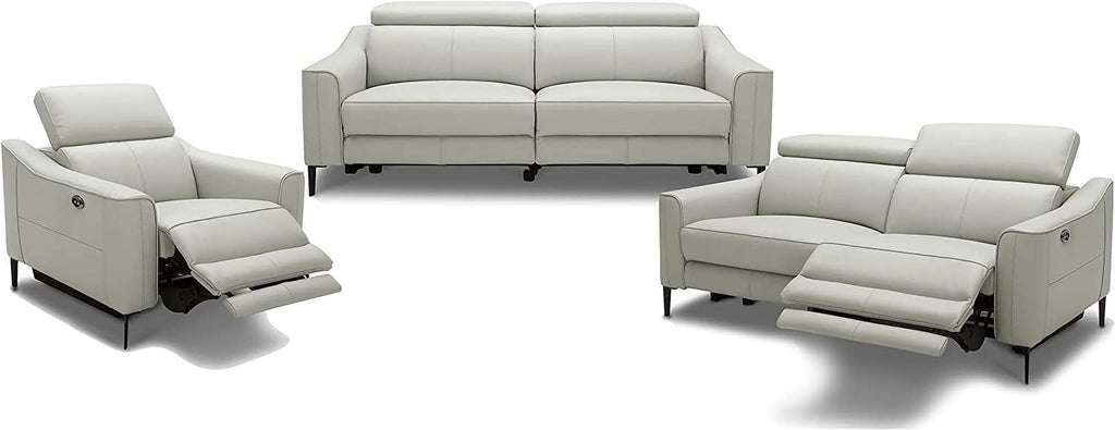 Gray Metal and Leather Upholstered Sofa X193