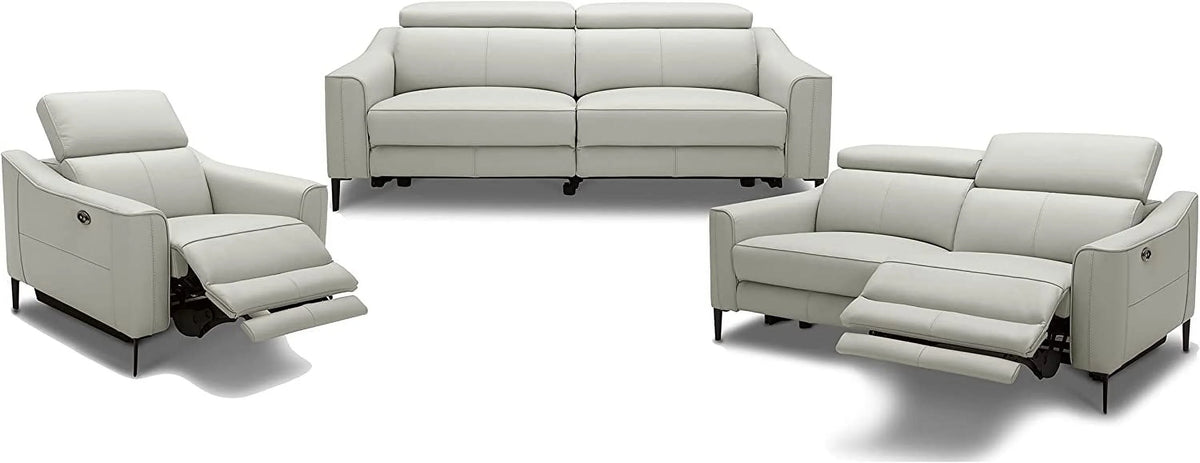 Gray Metal and Leather Upholstered Sofa X193