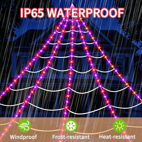 23Ft 350 LED Spider Web Lights with 6.6Ft Spider X506815