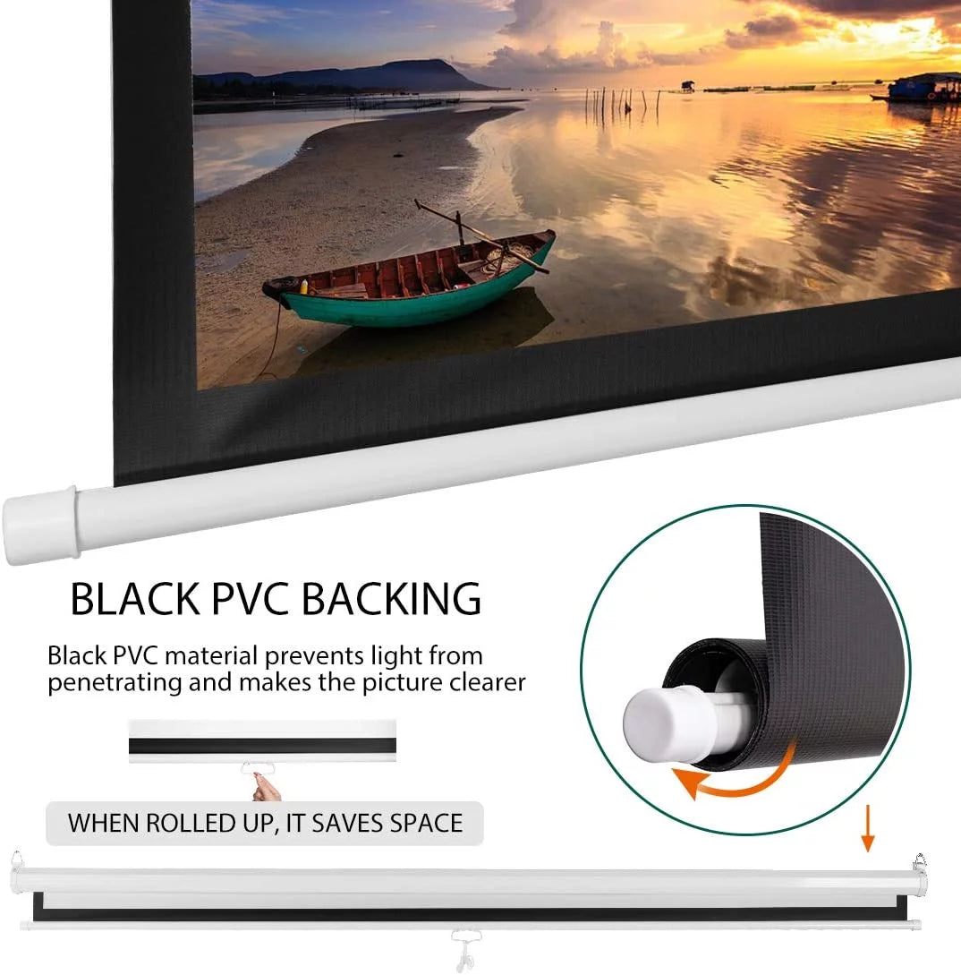 80 inch 16:9 HD Retractable Projector Screen O3879