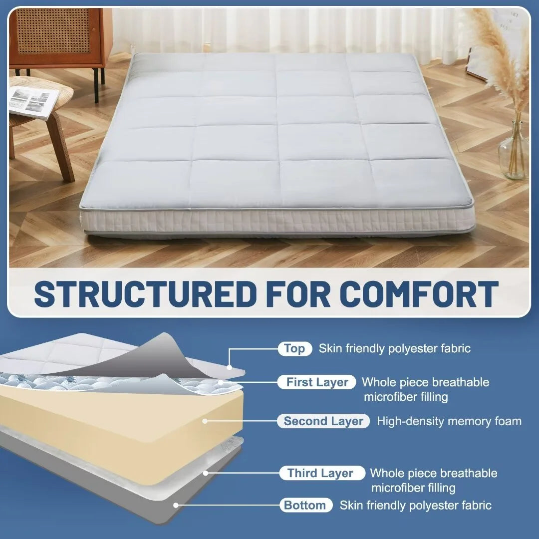 4" Thick Sherpa Fleece Japanese Floor Mattress L58514