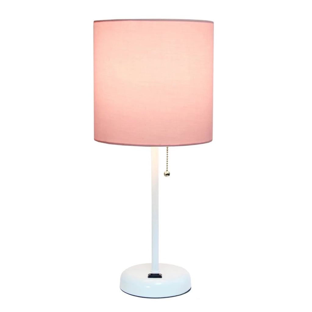 Pink Stick Lamp with Fabric Shade R8505