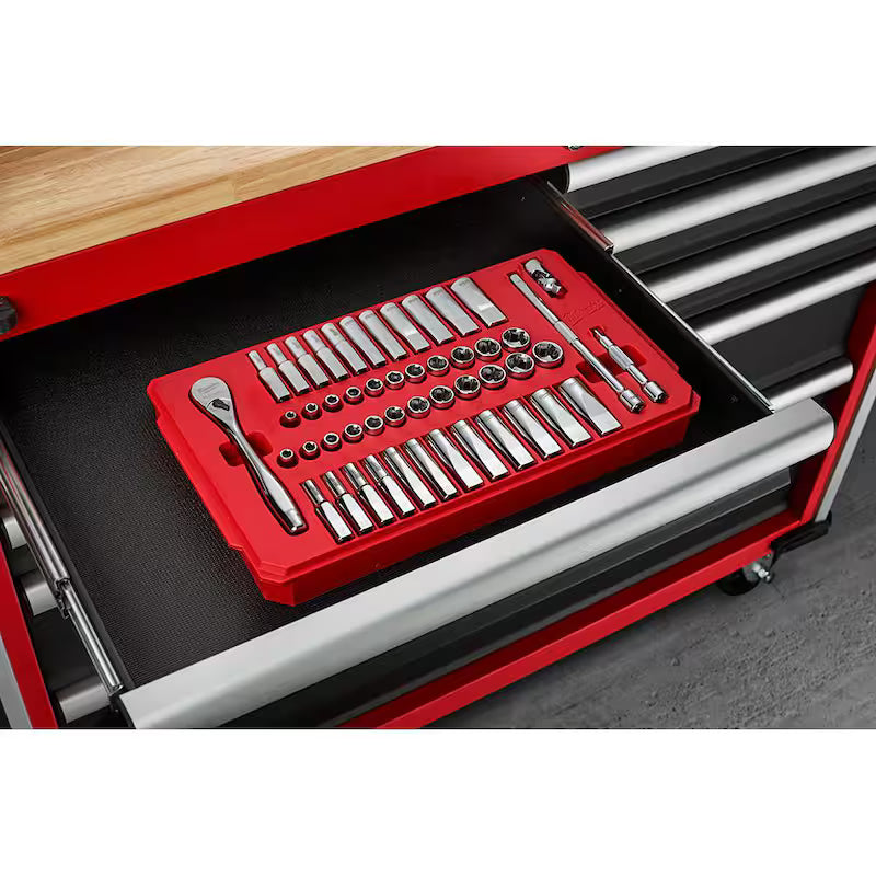 1/4 in. Drive SAE/Metric Ratchet and Socket Mechanics Tool Set (50-Piece) N722719