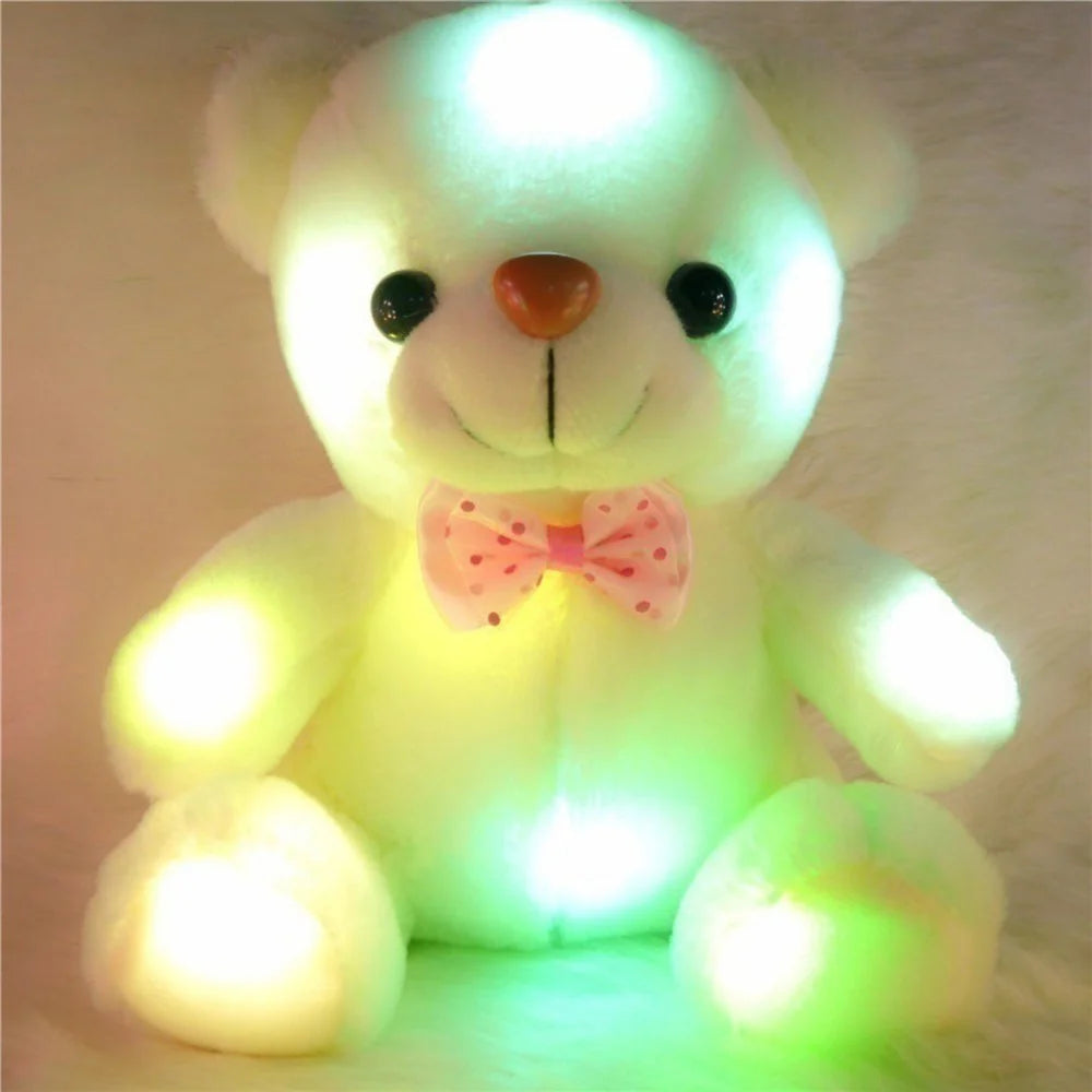 White Teddy Bear Plush Light Up Toy W993531