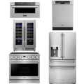 36 Gas Range, Refrigerator, Dishwasher, Microwave and Wine Cooler D408