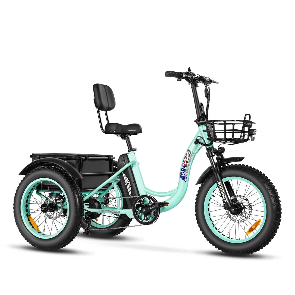 Step-Thru Fat Tire Electric Trike with Basket, 750W 48V 20Ah Black Z111772