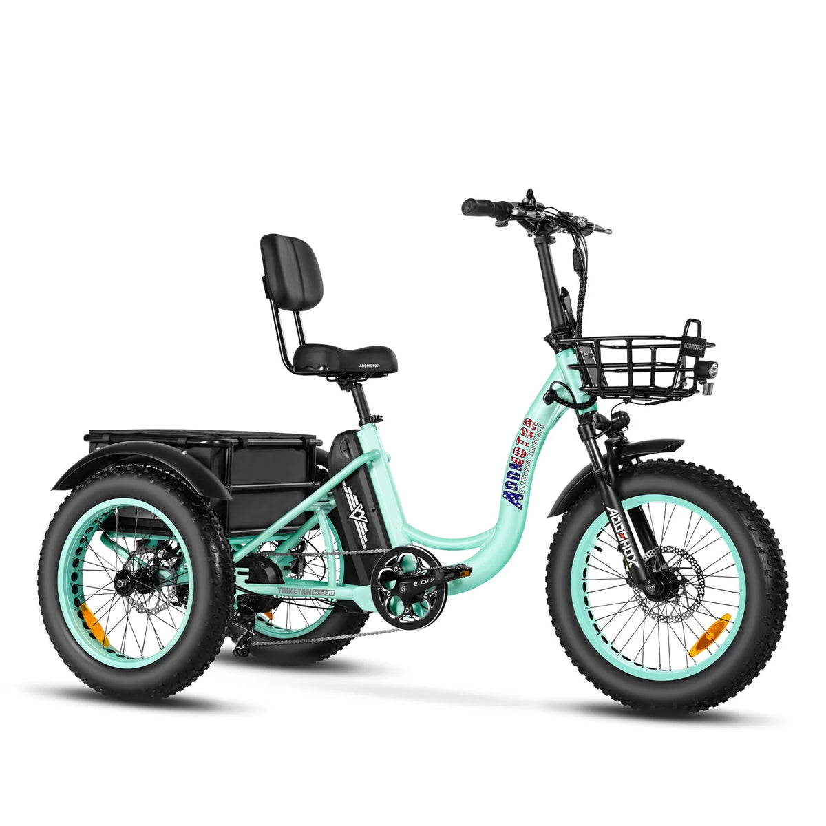 Step-Thru Fat Tire Electric Trike with Basket, 750W 48V 20Ah Black Z111772