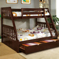 Twin Over Full Bunk Bed in Dark Walnut K3262