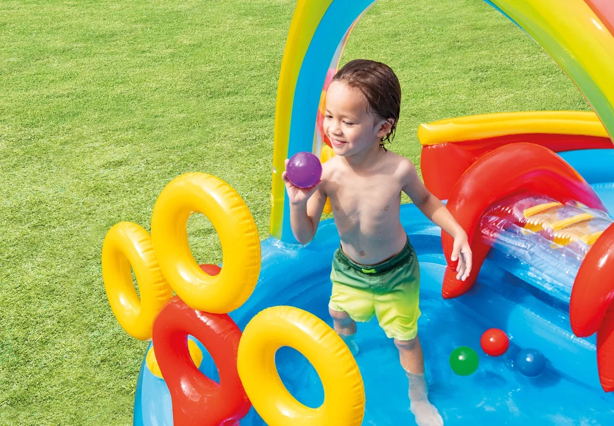 Rainbow Ring Inflatable Play Center with Slide Q6865