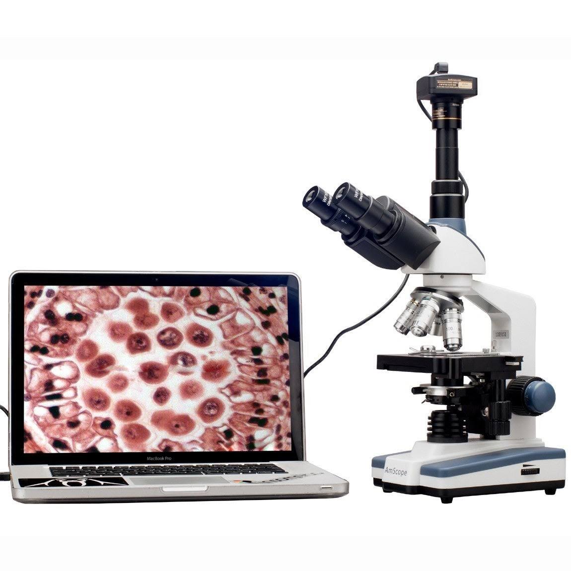 2000X LED Trinocular Compound Microscope with 3D Mechanical Stage and 5MP Camera O750133