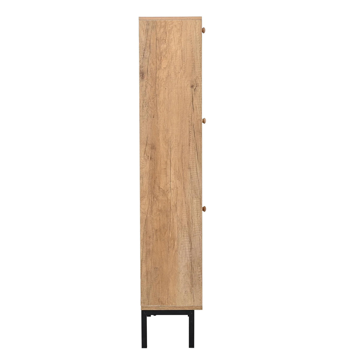 3 Flip Drawer Rattan Shoe Cabinet with Metal Legs R896