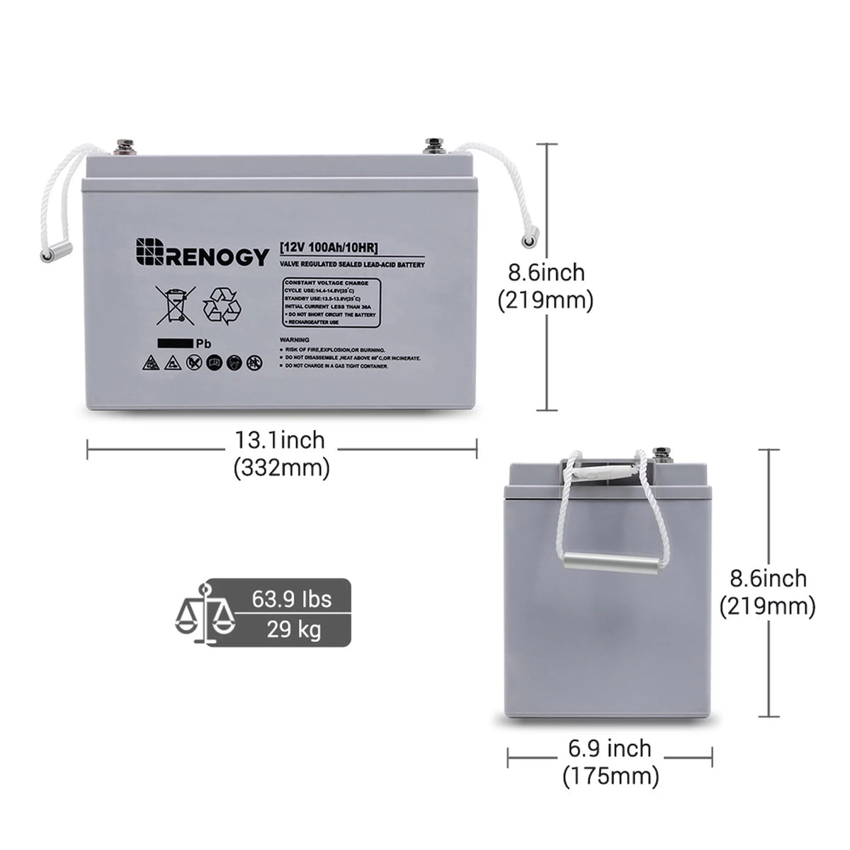 12 Volt 100Ah Deep Cycle AGM Battery I502991