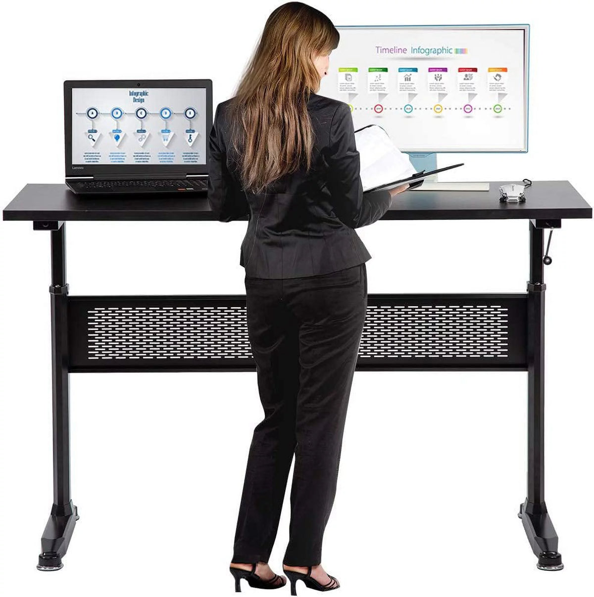 55In Electric Height Adjustable Standing Desk T332