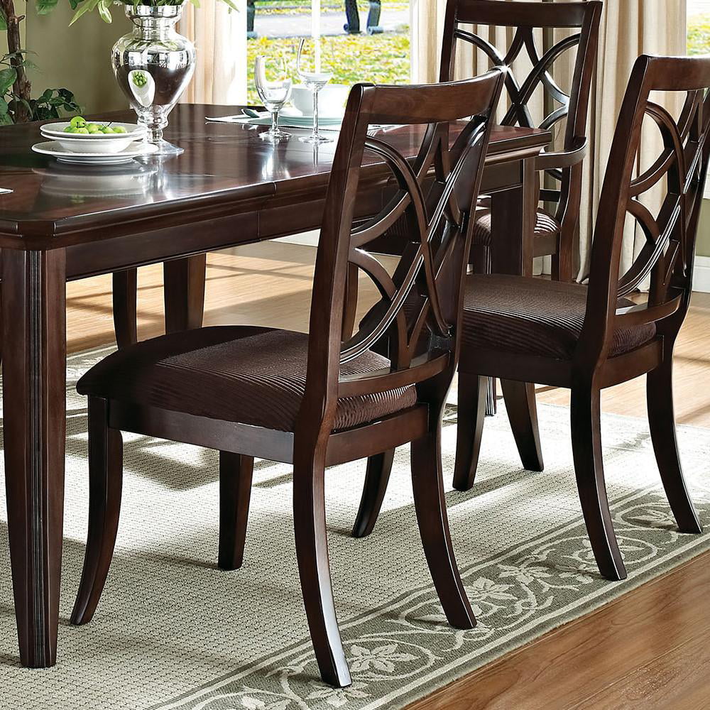Dark Walnut Wood 8Pcs Dining Table Set Y91508