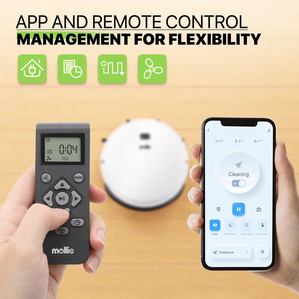 2 in 1 Robot Vacuum and Mop Combo, 2800pa White K8115