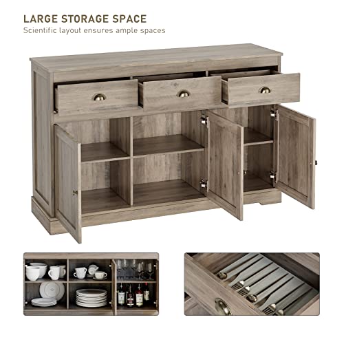 White Buffet Cabinet with 3 Drawers & 3 Doors W127