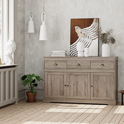 White Buffet Cabinet with 3 Drawers & 3 Doors W127