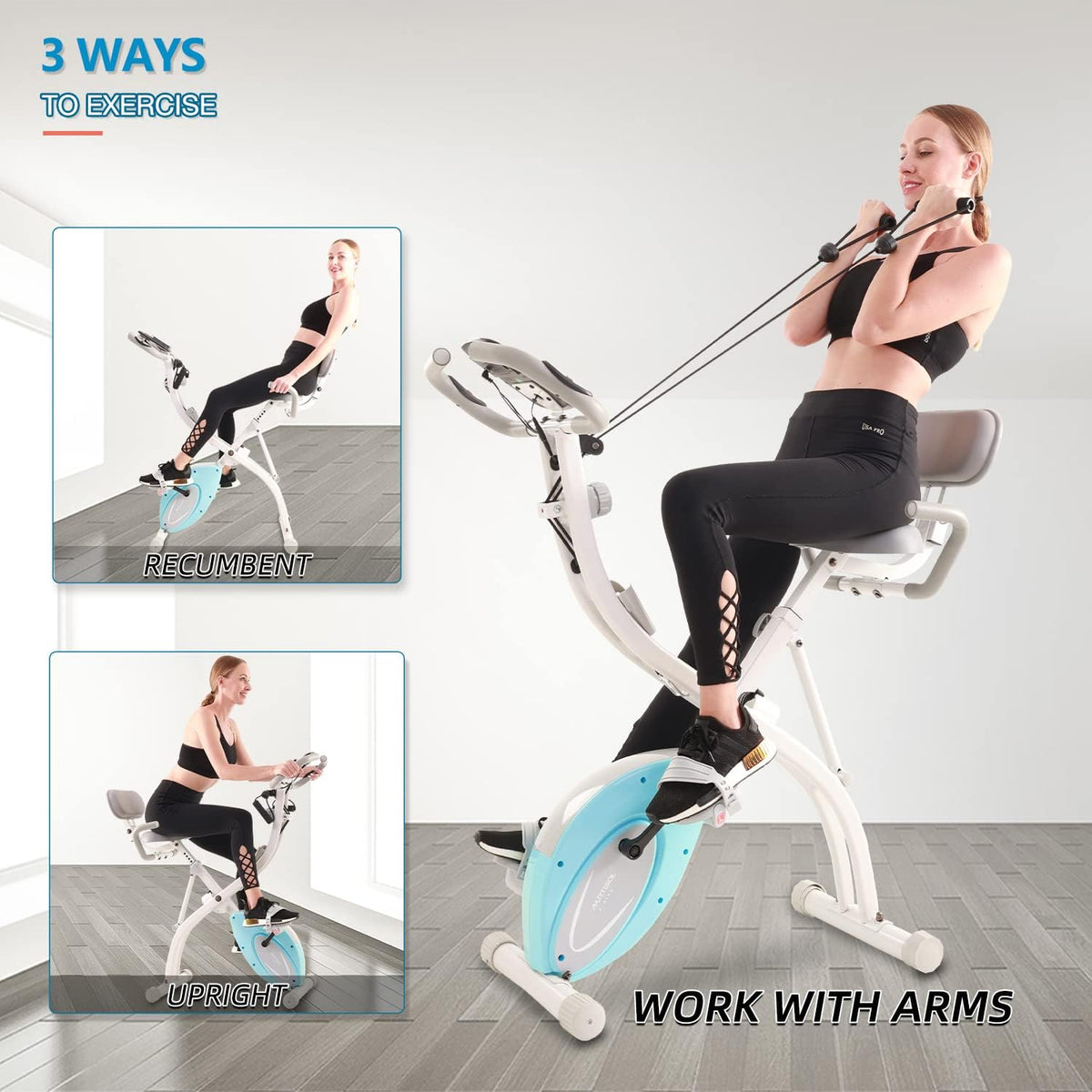 Folding Exercise Bike with Arm Workout Q77571