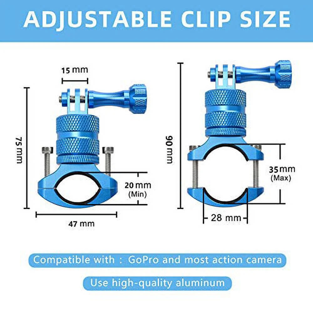 Blue 360 Degree Rotation Aluminium Mountain Bike Handlebar Mount for Action Camera U78040