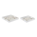 Black and White Christmas Candle Trays Set of 4 J684