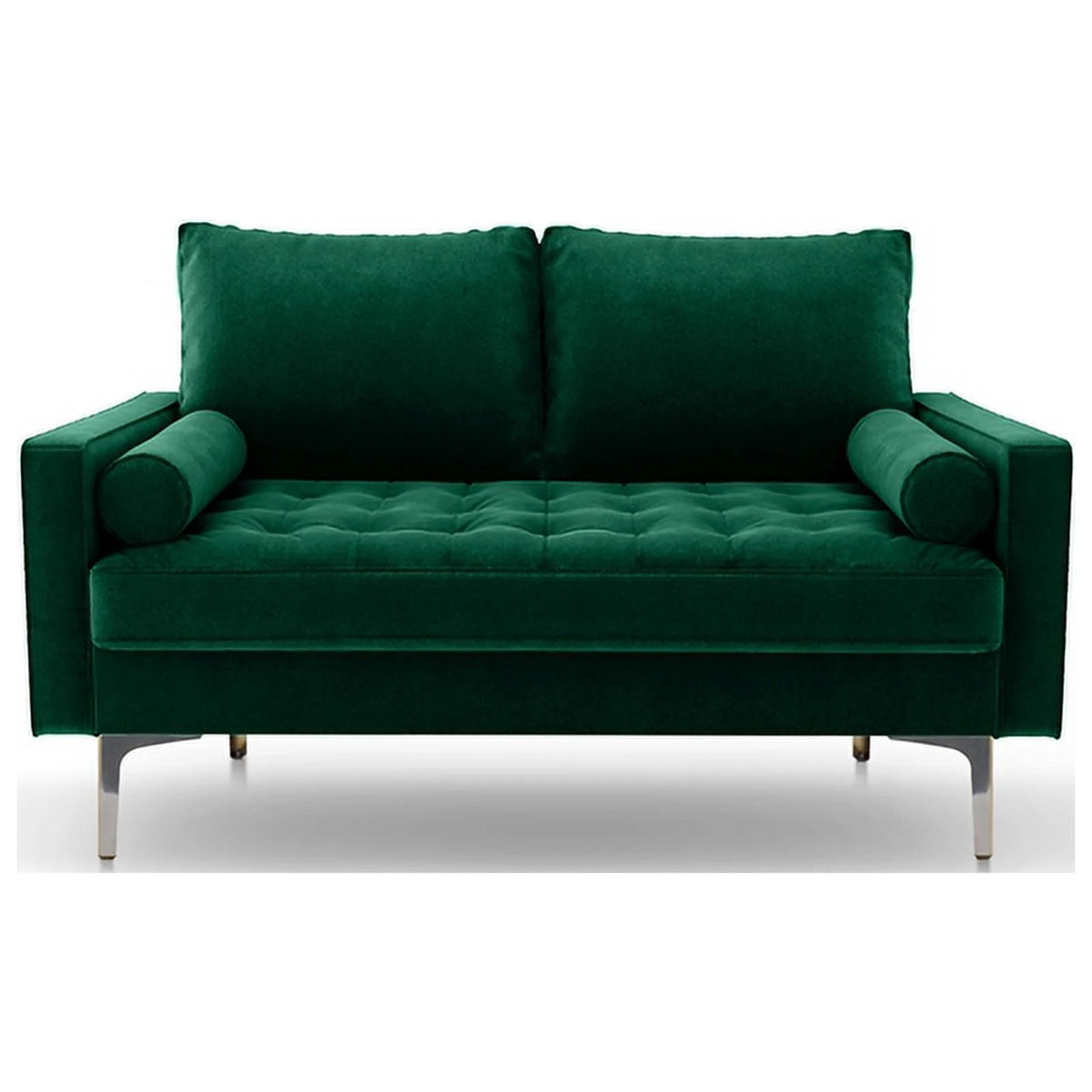 Green Velvet Upholstered Loveseat A2870