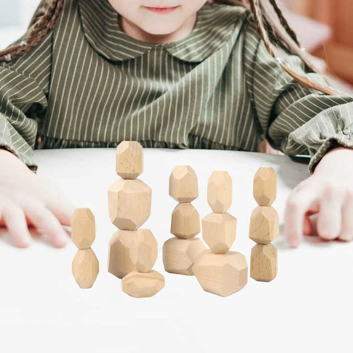 Wooden Stacking Stones Building Blocks N443608
