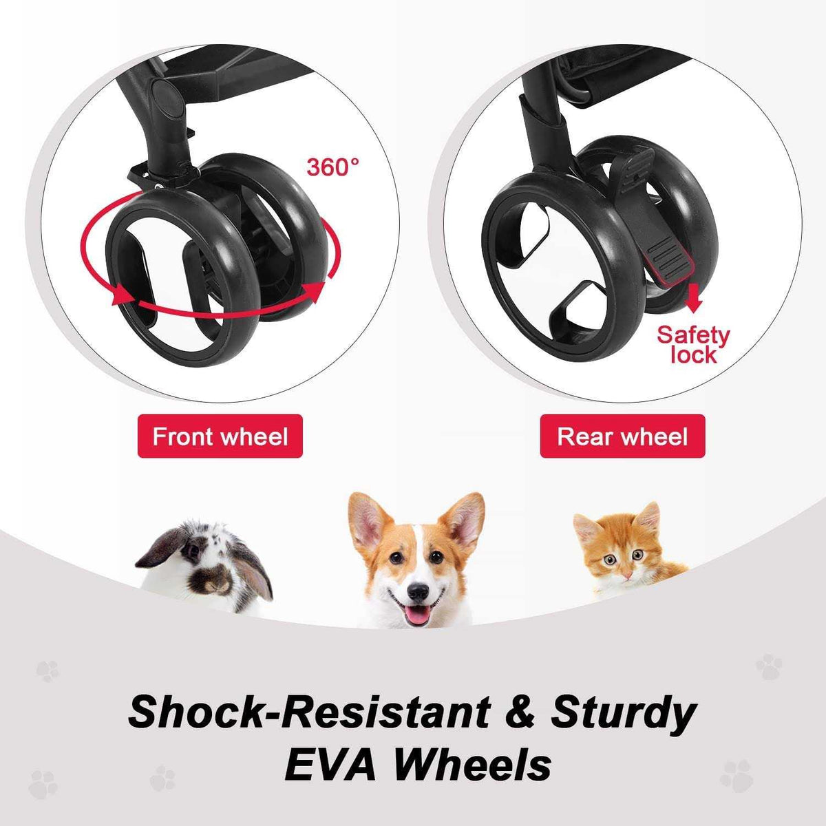 3-in-1 Pet Stroller with Detachable Carrier P6037